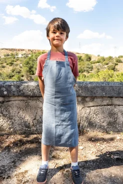 Cristina Oria Delantales|Delantales^Delantales De Lino Azul Niños