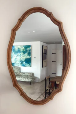 Cristina Oria Piezas Decorativas^Espejo Ovalado Con Marco De Madera