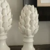 Cristina Oria Piezas Decorativas^Figura Decorativa Con Diseño De Alcachofa Blanca Esmaltada Pequeña