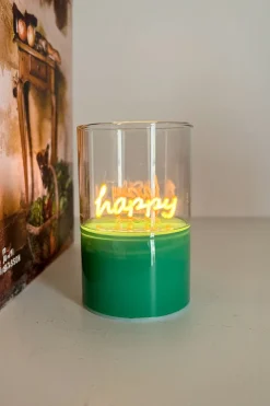 Cristina Oria Lámparas|Piezas Decorativas^Figura Decorativa De Neón Verde "Happy"