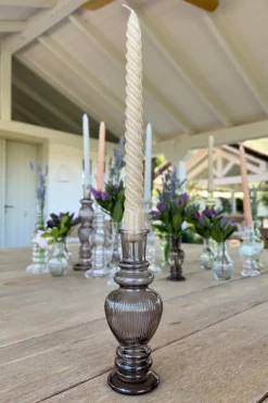 Cristina Oria Jarrones, Floreros Y Maceteros^Florero De Cristal Con Diseño Venecia Gris Grande