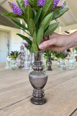 Cristina Oria Jarrones, Floreros Y Maceteros^Florero De Cristal Con Diseño Venecia Gris Grande