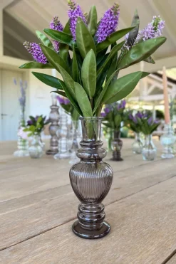 Cristina Oria Jarrones, Floreros Y Maceteros^Florero De Cristal Con Diseño Venecia Gris Grande