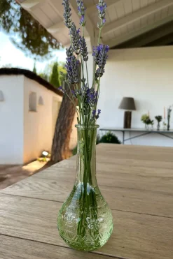 Cristina Oria Jarrones, Floreros Y Maceteros^Florero De Cristal Con Diseño París Verde Claro