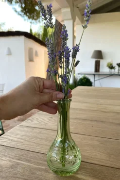 Cristina Oria Jarrones, Floreros Y Maceteros^Florero De Cristal Con Diseño París Verde Claro