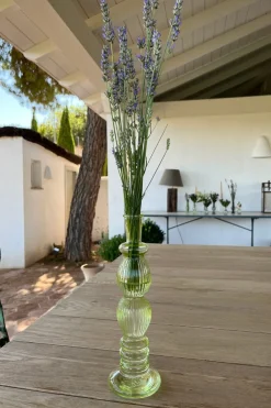 Cristina Oria Jarrones, Floreros Y Maceteros^Florero De Cristal Con Diseño Florencia Verde Claro Grande