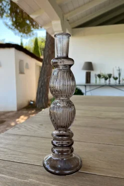 Cristina Oria Jarrones, Floreros Y Maceteros^Florero De Cristal Con Diseño Florencia Gris Grande