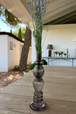 Cristina Oria Jarrones, Floreros Y Maceteros^Florero De Cristal Con Diseño Florencia Gris Grande