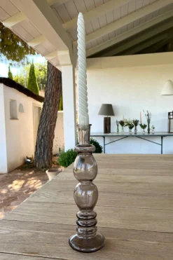 Cristina Oria Jarrones, Floreros Y Maceteros^Florero De Cristal Con Diseño Florencia Gris Grande