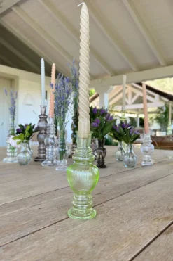 Cristina Oria Jarrones, Floreros Y Maceteros^Florero De Cristal Con Diseño Venecia Verde Claro Grande