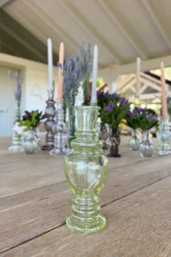 Cristina Oria Jarrones, Floreros Y Maceteros^Florero De Cristal Con Diseño Venecia Verde Claro Grande