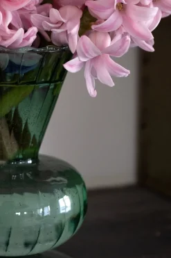 Cristina Oria Jarrones, Floreros Y Maceteros^Florero De Cristal Verde Modelo Esmeralda