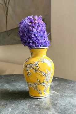 Cristina Oria Jarrones, Floreros Y Maceteros^Florero De Porcelana Amarillo Diseño Ume