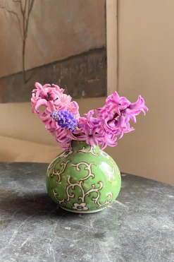 Cristina Oria Jarrones, Floreros Y Maceteros^Florero De Porcelana Verde Diseño Lian