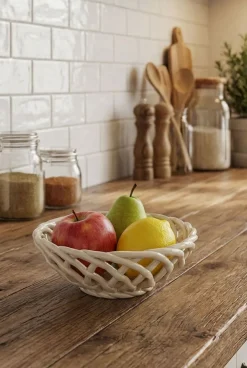 Cristina Oria Accesorios De Mesa^Frutero De Porcelana Diseño Trenzado Pequeño