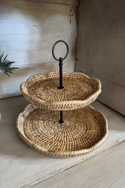 Cristina Oria Accesorios De Mesa^Frutero Dos Alturas De Ratán