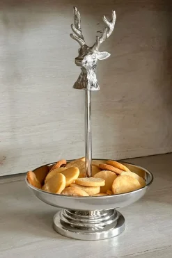 Cristina Oria Accesorios De Mesa^Frutero Plateado Con Diseño De Ciervo