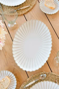 Cristina Oria Fuentes, Ensaladeras Y Cuencos^Fuente Oval Grande Blanca Flor Co