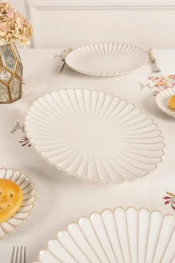 Cristina Oria Fuentes, Ensaladeras Y Cuencos^Fuente Oval Grande Blanca Flor Co