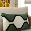 Cristina Oria Cojines^Funda Cojín Geométrica Verde De Algodón Rectangular