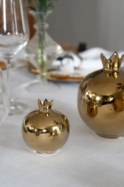 Cristina Oria Piezas Decorativas^Granada Dorada De Cerámica Pequeña