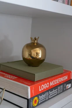 Cristina Oria Piezas Decorativas^Granada Dorada De Cerámica Grande