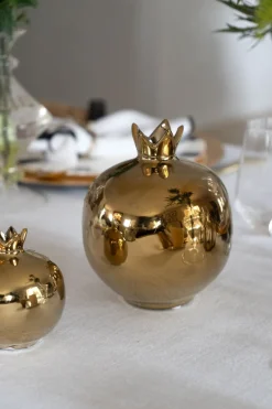 Cristina Oria Piezas Decorativas^Granada Dorada De Cerámica Mediana