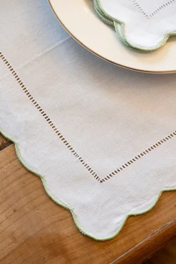 Cristina Oria Manteles Individuales^Individual Con Borde Ondulado Y Detalle De Vainica