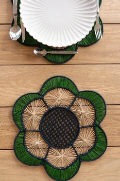 Cristina Oria Manteles Individuales^Individual Diseño Gardenia Verde Y Azul