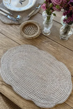 Cristina Oria Manteles Individuales^Individual Ovalado De Ratán Blanco