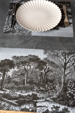 Cristina Oria Manteles Individuales^Individual Rectangular Diseño Paisaje Blanco Y Negro