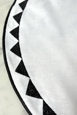 Cristina Oria Manteles Individuales^Individual Redondo Impermeable Con Diseño De Sol Blanco Y Negro