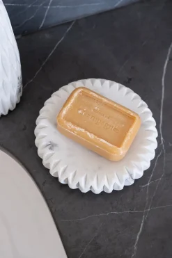 Cristina Oria Accesorios De Baño^Jabonera De Mármol Con Efecto Plisado