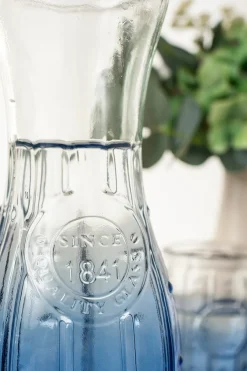 Cristina Oria Jarras Y Botellas^JARRA CRISTAL TONOS AZULES