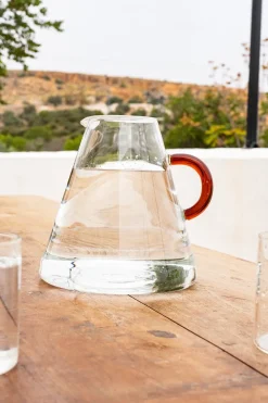 Cristina Oria Decantadores|Decantadores De Cristal^Jarra De Vidrio Soplado Con Asa Roja