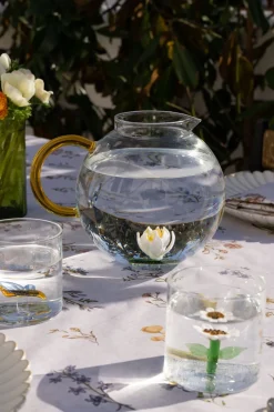 Cristina Oria Jarras Y Botellas^JARRA GLOBO DE VIDRIO SOPLADO CON FIGURA FLOR