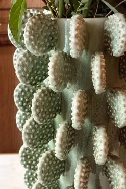 Cristina Oria Jarrones, Floreros Y Maceteros^Jarrón Alto Con Diseño De Cactus Verde