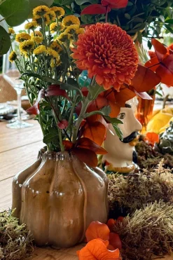 Cristina Oria Jarrones, Floreros Y Maceteros^Jarrón Artesanal Aurelia Marrón Esmaltado