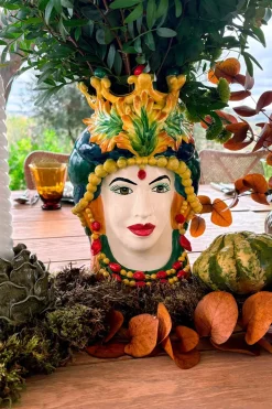 Cristina Oria Piezas Decorativas|Jarrones, Floreros Y Maceteros^Jarrón Busto Diseño Siciliano