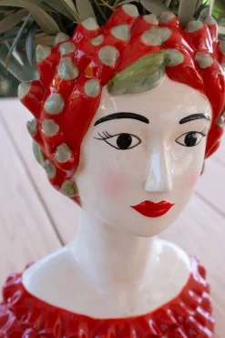 Cristina Oria Piezas Decorativas|Jarrones, Floreros Y Maceteros^Jarrón Busto Lady Chili De Porcelana
