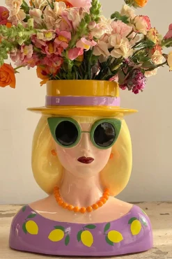 Cristina Oria Piezas Decorativas|Jarrones, Floreros Y Maceteros^Jarrón Busto Lady Fashion Rubia