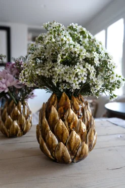 Cristina Oria Jarrones, Floreros Y Maceteros^Jarrón Con Diseño De Alcachofa Marrón Grande