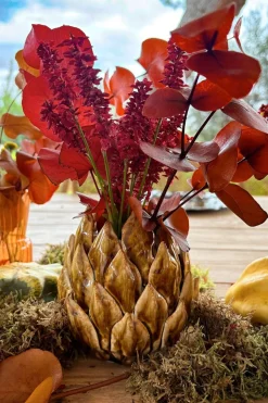 Cristina Oria Jarrones, Floreros Y Maceteros^Jarrón Con Diseño De Alcachofa Marrón Grande