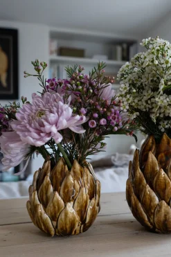 Cristina Oria Jarrones, Floreros Y Maceteros^Jarrón Con Diseño De Alcachofa Marrón Pequeño