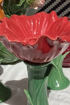 Cristina Oria Jarrones, Floreros Y Maceteros^Jarrón Con Diseño De Amapola Roja