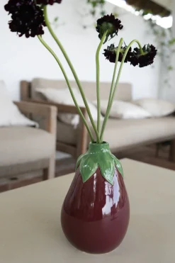 Cristina Oria Candelabros Y Portavelas|Jarrones, Floreros Y Maceteros^Jarrón Con Diseño De Berenjena