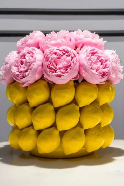 Cristina Oria Jarrones, Floreros Y Maceteros^Jarrón Con Diseño De Limones Bajo