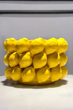 Cristina Oria Jarrones, Floreros Y Maceteros^Jarrón Con Diseño De Limones Bajo