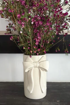 Cristina Oria Jarrones, Floreros Y Maceteros^Jarrón De Porcelana Blanco Con Lazo