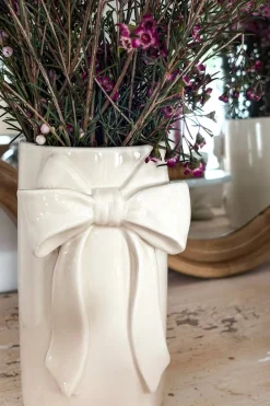 Cristina Oria Jarrones, Floreros Y Maceteros^Jarrón De Porcelana Blanco Con Lazo